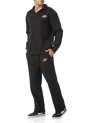 Redbridge Lässiges Sweat-Set mit Polokragen – Bequemer Zweiteiler im Oversized-Look Schwarz XL Redbridge Lässiges Sweat-Set mit Polokragen – Bequemer Zweiteiler im Oversized-Look Schwarz XL von Redbridge