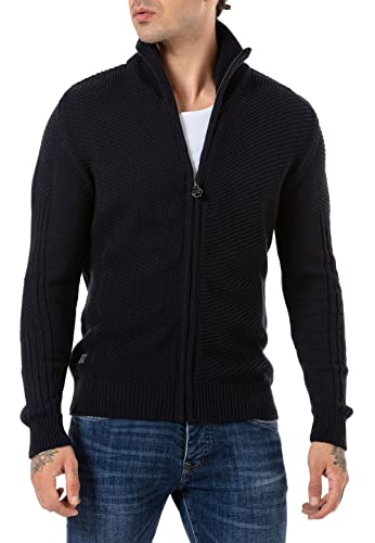 Redbridge Strickjacke Herren Cardigan Reißverschluss Blau L von Redbridge