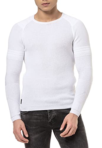 Redbridge Strickpullover für Herren Pullover Sweater Longsleeve Slim Fit Weiß M von Redbridge