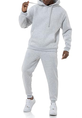 Redbridge Stylischer Herren Jogginganzug Set Kapuzenpullover und Jogginghose Premium Sweat Anzug Loose Fit Graumelange M von Redbridge
