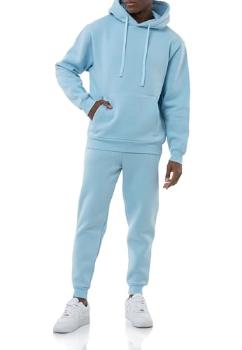 Redbridge Stylischer Herren Jogginganzug Set Kapuzenpullover und Jogginghose Premium Sweat Anzug Loose Fit Hellblau L von Redbridge