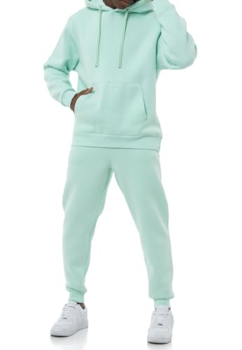 Redbridge Stylischer Herren Jogginganzug Set Kapuzenpullover und Jogginghose Premium Sweat Anzug Loose Fit Mint XXL von Redbridge