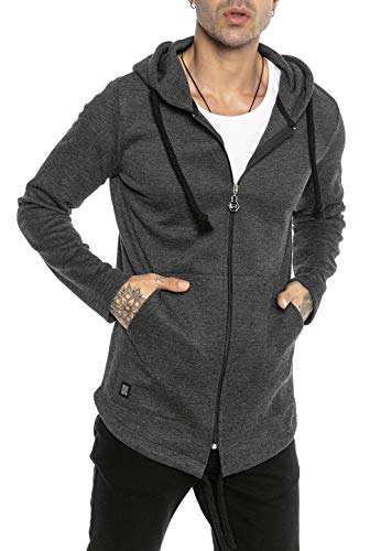 Redbridge Sweatjacke für Herren Cardigan Kapuzenpullover Long Cut Oversize Anthrazit L von Redbridge