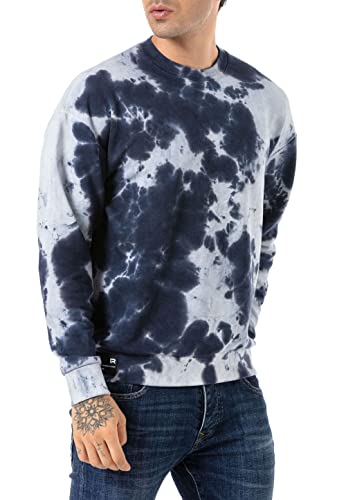 Redbridge Sweatshirt Herren Rundhals Pullover Batik Blau M von Redbridge