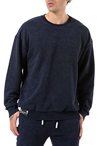 Redbridge Sweatshirt mit Batik Effekt Sweater Pullover Rundhals Blau XL von Redbridge