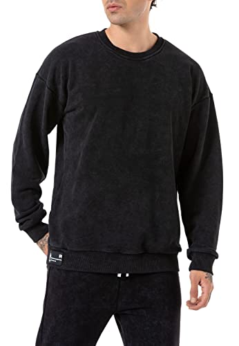 Redbridge Sweatshirt mit Batik Effekt Sweater Pullover Rundhals Dunkelgrau M von Redbridge