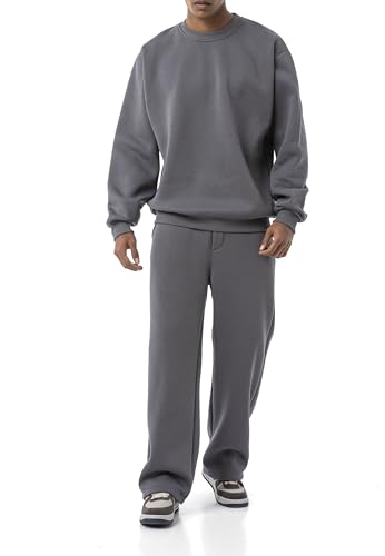 Redbridge Sweatsuit Zweiteiler – Bequemer Jogginganzug Set mit Sweatshirt & Hose – Loungewear Trainingsanzug für Freizeit & Alltag Grau XL von Redbridge