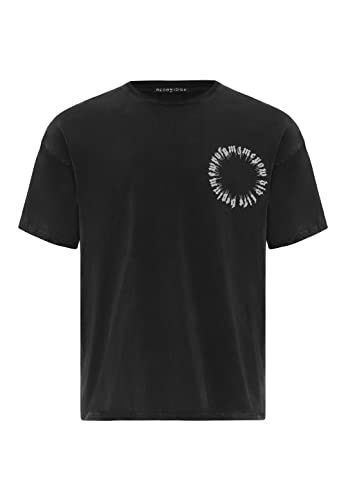 Redbridge T-Shirt für Herren Kurzarm mit Calligraphy Druck-Motiv Baumwolle L Schwarz von Redbridge