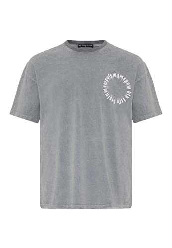 Redbridge T-Shirt für Herren Kurzarm mit Calligraphy Druck-Motiv Baumwolle M Grau von Redbridge