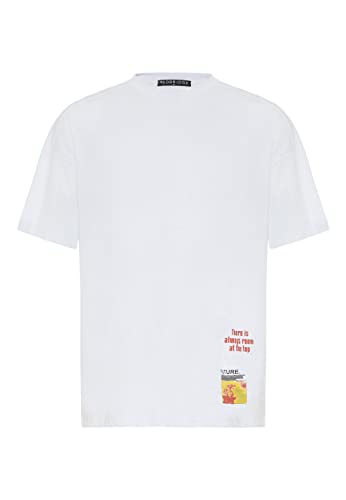 Redbridge T-Shirt für Herren Kurzarm mit Druck-Motiv Oversized Baumwolle S Weiß von Redbridge