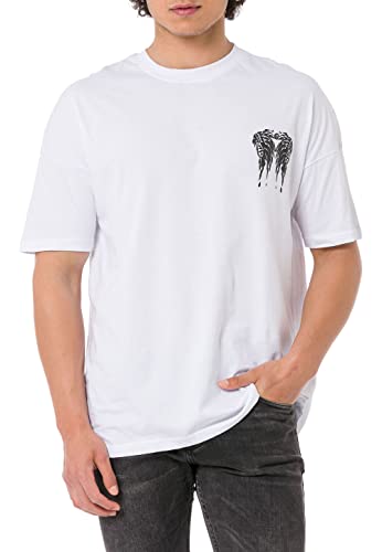 Redbridge T-Shirt für Herren Kurzarm mit Druck-Motiv Oversized Baumwolle S Weiß von Redbridge