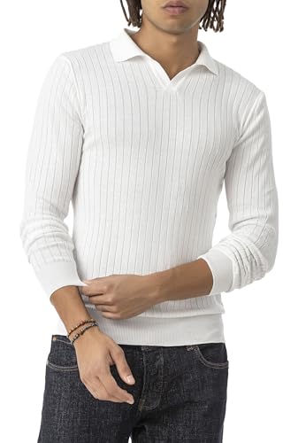 Redbridge - Tarz Cool Herren Strickpullover Polo Kragen Langarm Ecru S von Redbridge