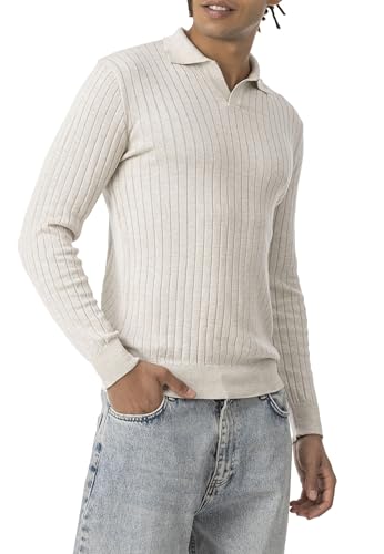 Redbridge - Tarz Cool Herren Strickpullover Polo Kragen Langarm Stone XL von Redbridge