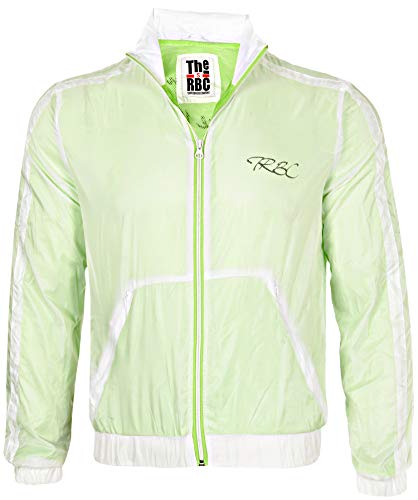 Redbridge Unisex Jacke Leichte Regenjacke Übergangsjacke Windjacke mit Kapuze Double Layer Shine XXL Weiß - Neongrün von Redbridge