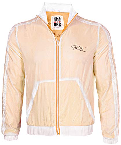 Redbridge Unisex Jacke Leichte Regenjacke Übergangsjacke Windjacke mit Kapuze Double Layer Shine XXL Weiß - Neonorange von Redbridge