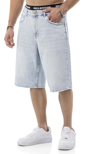 Redbridge by Denim House - Jeans Shorts – Weite 90s Denim Shorts im Used Look – Lässige 5-Pocket Bermudas aus Baumwolle für Sommer & Streetwear Blau W33 von Redbridge