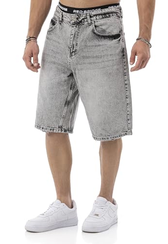 Redbridge by Denim House - Jeans Shorts – Weite 90s Denim Shorts im Used Look – Lässige 5-Pocket Bermudas aus Baumwolle für Sommer & Streetwear Grau W32 von Redbridge