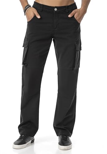 Redbridge by Guns - Weite Cargo-Hose mit elastischem Bund Schwarz W31 von Redbridge