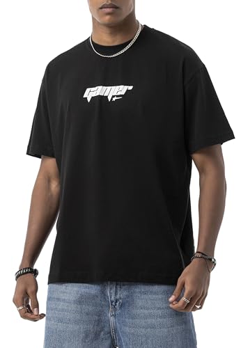 Redbridge by Maksim Oversized T Shirt Herren Gamer Print Unisex Streetwear Lockerer Schnitt Schwarz Gr.L von Redbridge