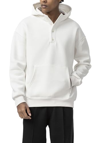 Redbridge by Spruce - Hoodie mit Knopfleiste - Oversized Kapuzenpullover mit Kängurutasche – Lässiger Casual Look Weiß L von Redbridge