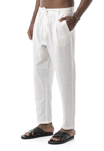 Redbridge by Spruce - Leichte Sommerhose mit Bundfalten - luftige Stoffhose mit Bindegürtel Weiß XL von Redbridge