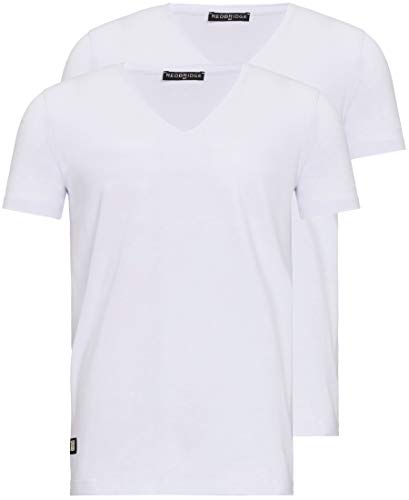 Basic T-Shirt 2er-Pack mit V-Ausschnitt Atmungsaktiv Baumwolle 2X Weiß XXL Basic T-Shirt 2er-Pack mit V-Ausschnitt Atmungsaktiv Baumwolle 2X Weiß XXL von Redbridge
