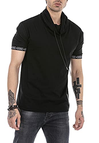 T-Shirt für Herren Kurzarm Baumwolle Rundhals Streetstyle Schwarz XL von Redbridge