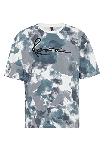T-Shirt für Herren Oversize Kurzarm Baumwolle Rundhals Streetwear Batik Blau M von Redbridge