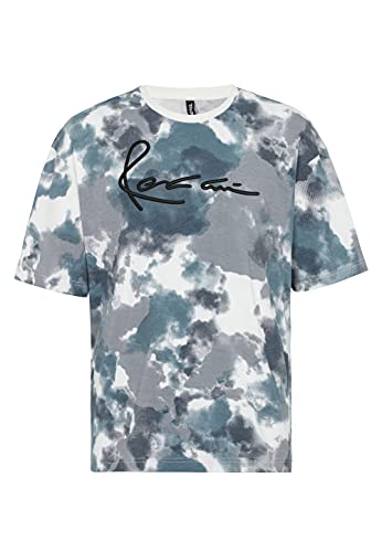 T-Shirt für Herren Oversize Kurzarm Baumwolle Rundhals Streetwear Batik Blau S von Redbridge