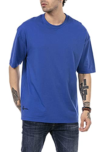 T-Shirt für Herren Oversize Kurzarm Baumwolle Rundhals Streetwear Blau XL von Redbridge