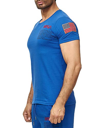 T-Shirt mit NASA-Logo Atmungsaktiv und Bequem für Sport und Freizeit Saxeblau XXL von Redbridge