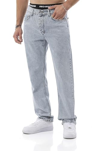 by Diga – Jeanshose – Gerade geschnittene Denim Hose im 5-Pocket-Style – Klassische Straight Fit Jeans aus Baumwolle für Freizeit & Alltag Hellblau W31 L32 von Redbridge