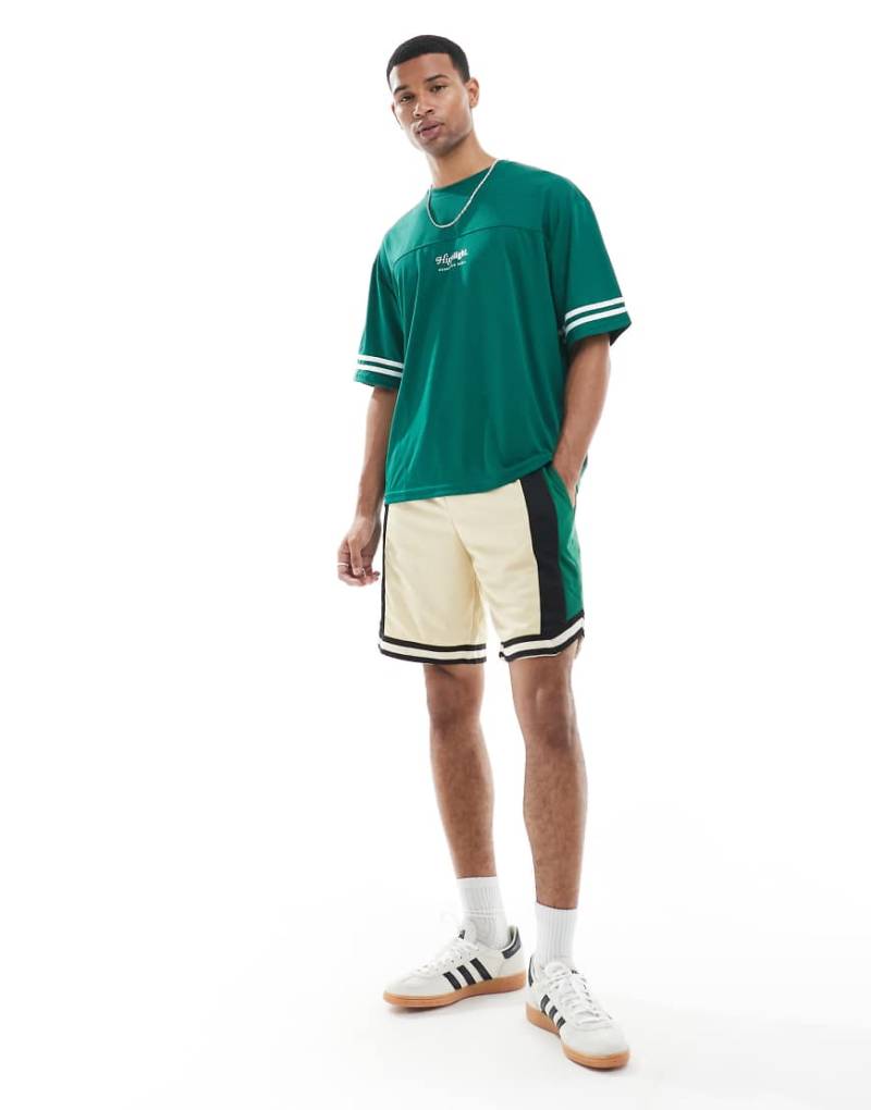 Redefined Rebel - Mehrfarbige Sport-Shorts mit kontrastierendem Einsatzdetail-Bunt von Redefined Rebel