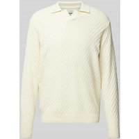 Redefined Rebel Regular Fit Poloshirt im langärmeligen Design Modell 'ZEKE' in Offwhite, Größe XXL von Redefined Rebel