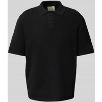 Redefined Rebel Regular Fit Poloshirt mit Strukturmuster Modell 'FERDINAND' in Black, Größe M von Redefined Rebel