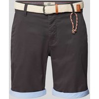 Redefined Rebel Regular Fit Shorts mit Gürtel in Flecht-Optik Modell 'MAGNUS' in Anthrazit, Größe L von Redefined Rebel