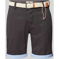 Redefined Rebel Regular Fit Shorts mit Gürtel in Flecht-Optik Modell 'MAGNUS' in Anthrazit, Größe M von Redefined Rebel