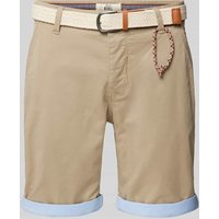 Redefined Rebel Regular Fit Shorts mit Gürtel in Flecht-Optik Modell 'MAGNUS' in Beige, Größe XXL von Redefined Rebel