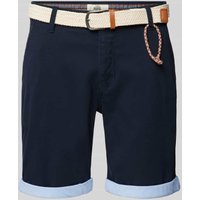 Redefined Rebel Regular Fit Shorts mit Gürtel in Flecht-Optik Modell 'MAGNUS' in Dunkelblau, Größe M von Redefined Rebel