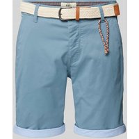 Redefined Rebel Regular Fit Shorts mit Gürtel in Flecht-Optik Modell 'MAGNUS' in Rauchblau, Größe L von Redefined Rebel