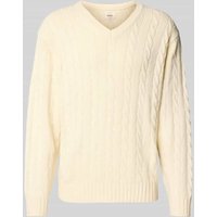 Redefined Rebel Strickpullover mit gerippten Abschlüssen Modell 'PELLE' in Offwhite, Größe XL von Redefined Rebel