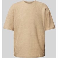 Redefined Rebel T-Shirt mit Strukturmuster Modell 'Tony' in Beige, Größe XXL von Redefined Rebel