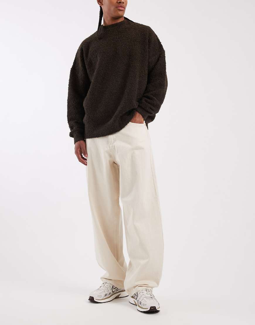 Redefined Rebel - Weite Denim-Jeans in Wollweiß von Redefined Rebel