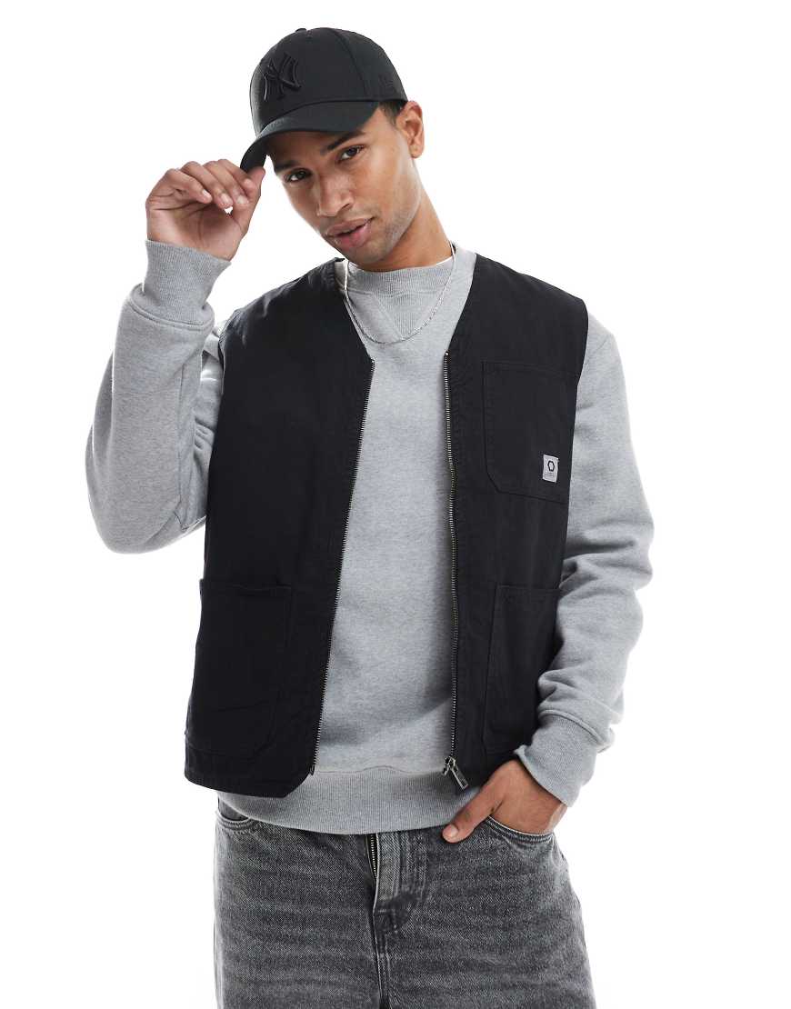 Redefined Rebel - Weste in Schwarz mit durchgehendem Reißverschluss von Redefined Rebel