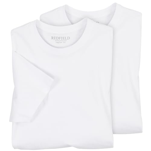 Redfield Doppelpack T-Shirt Herren Übergröße weiß, Größe:6XL von Redfield