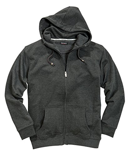 Redfield Basic Sweatshirtjacke in Herrenübergröße von 3XL bis 8XL Anthra. Melange, Größe:5XL von Redfield