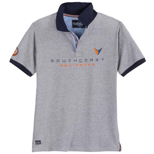 Redfield Bedrucktes Poloshirt in Herren Übergrößen, grau, Größe:10XL von Redfield