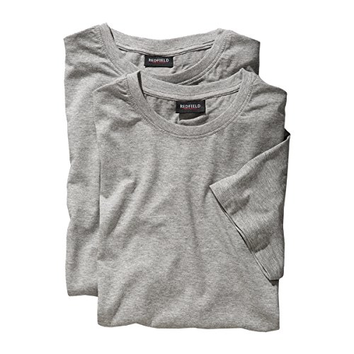 Redfield Doppelpack T-Shirts Übergröße grau Melange, Größe:10XL von Redfield