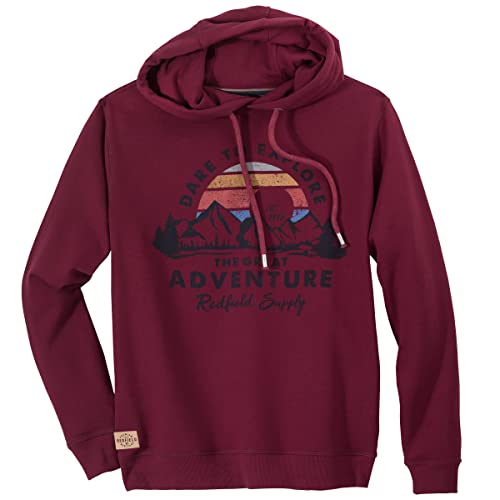 Redfield Kapuzen-Sweatshirt Übergröße weinrot Print, Größe:2XL von Redfield