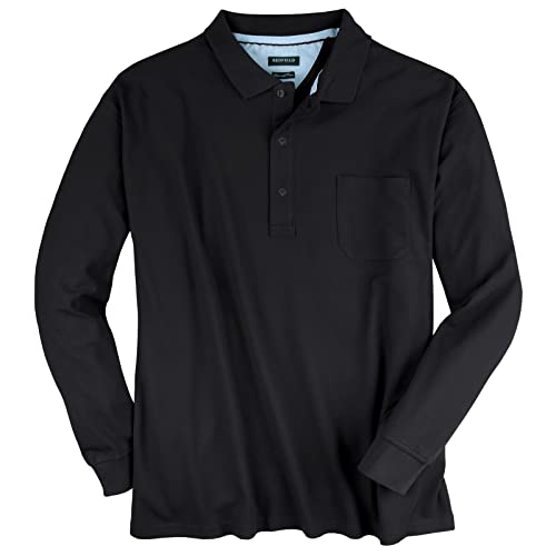 Redfield Langarm-Poloshirt schwarz Übergröße Harry, Größe:4XL von Redfield